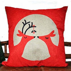 Pillow Cover Cushion Case, In-Love Deer