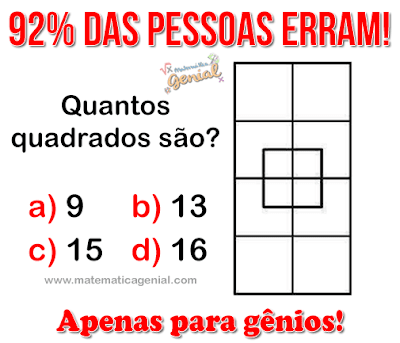 Teste para gênios: Quantos quadrados são?