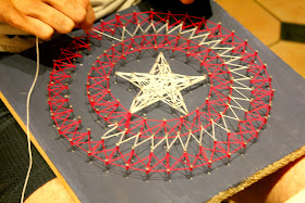 DIY Avengers Captain America String Art  #FandangoFamily #ad