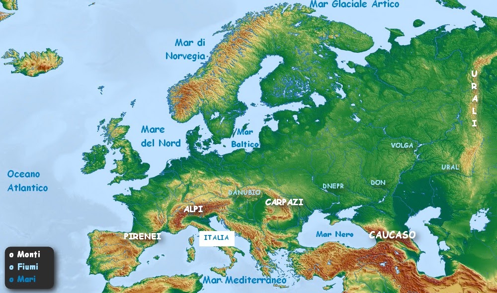 Geografia Elementare L Europa Fisica Mari Fiumi Monti Imparare Facile