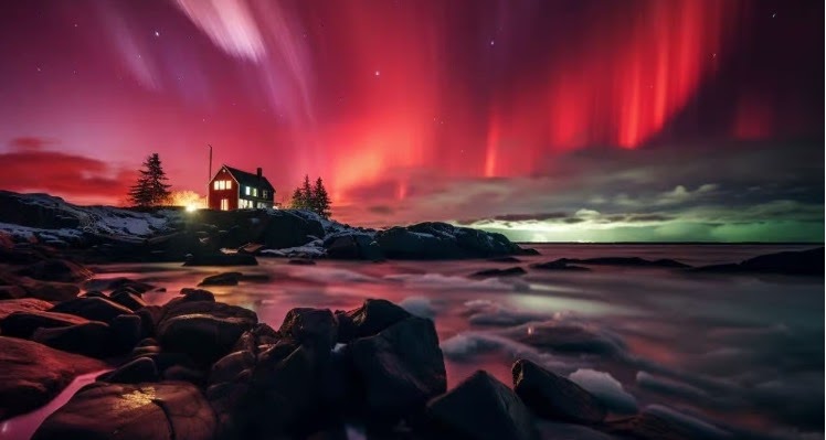 Auroras boreais vermelhas dão show nos céus da Europa e América; vídeo