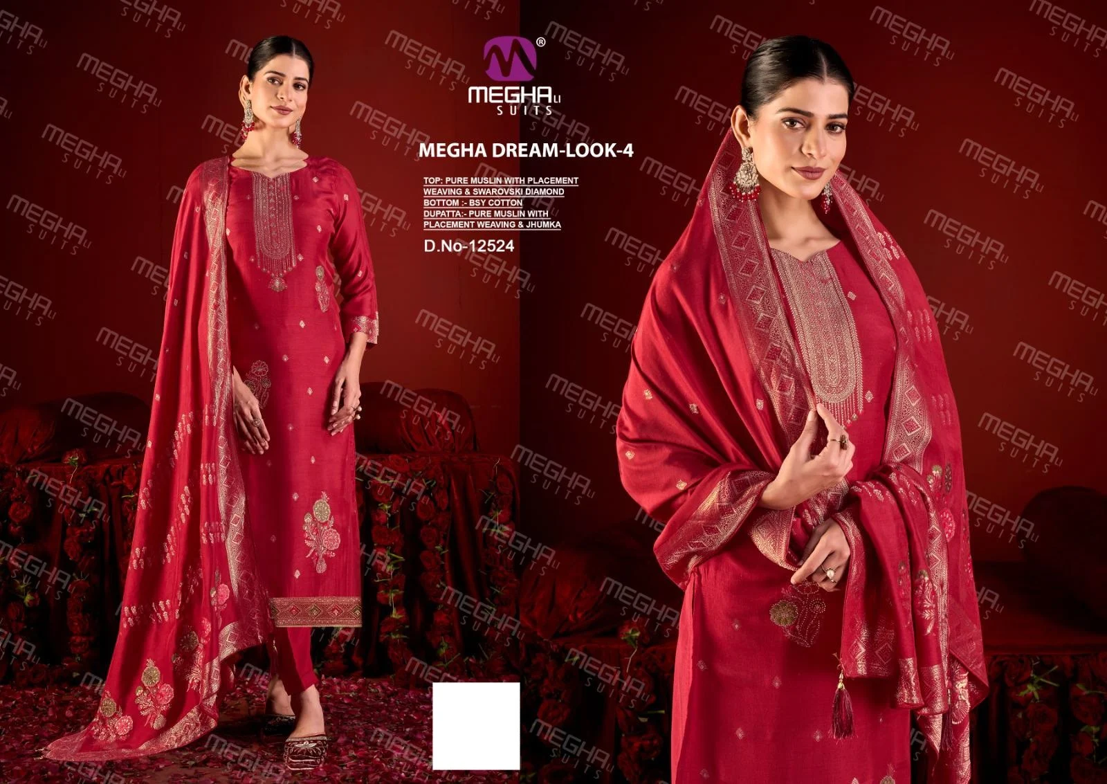 Dream Look 4 Megha Muslin Diamond Work Pant Style Suits