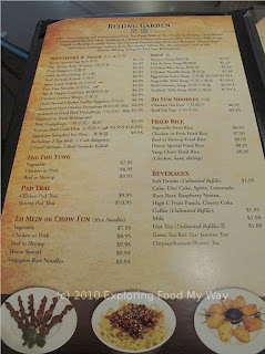 Beijing Garden's Menu Page 1