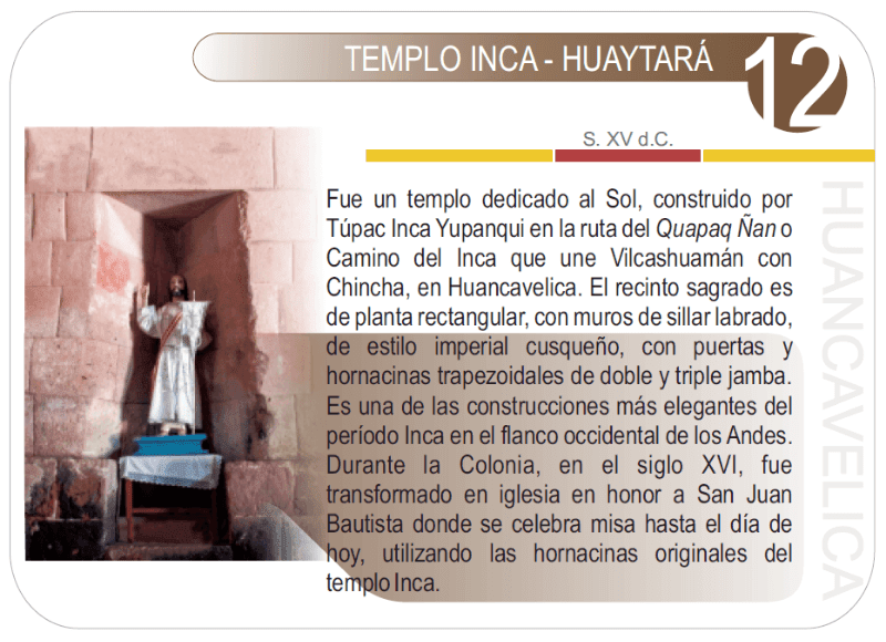 sticker templo inca huaytara, riqueza y orgullo del peru