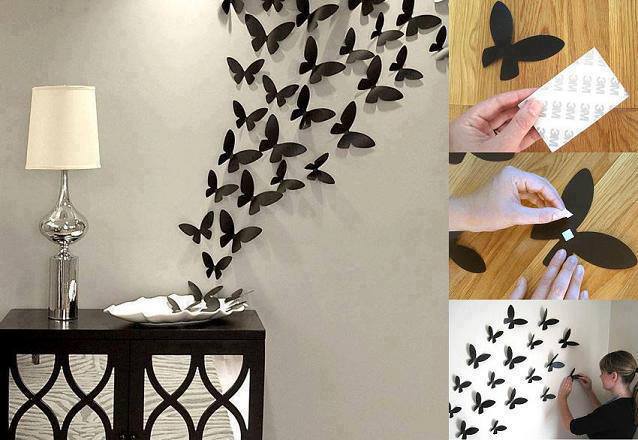 wall decor ideas butterflies DIY Butterfly Wall Decor | 638 x 440