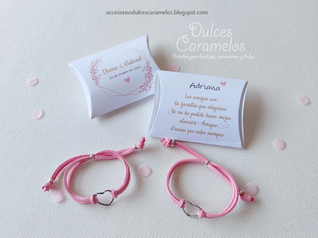 pulseras corazon amigas novia invitadas boda