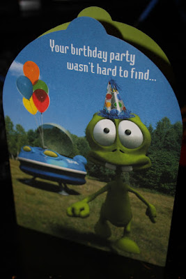 birthday card with alien