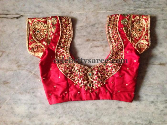 Simple silk saree blouse back designs city