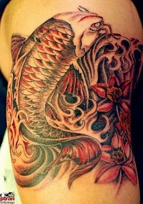 koi fish tattoo on sleeve