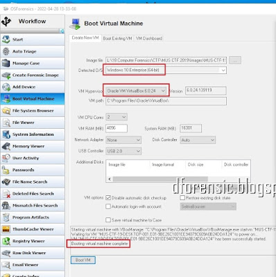 Booting a forensics image on a Virtual Machine