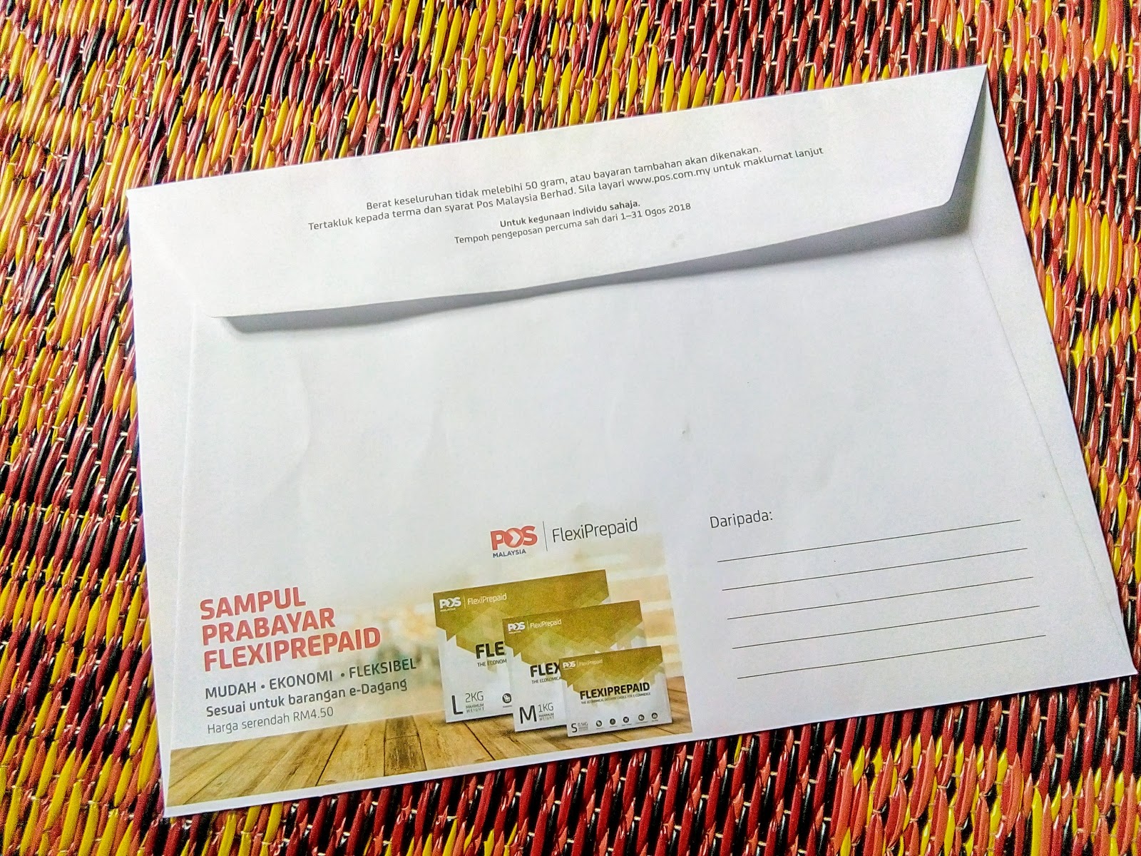 Cara Beli Sampul Surat Pos Laju