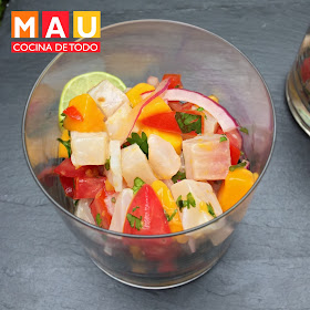 delicioso ceviche de pescado con mango fresco y facil