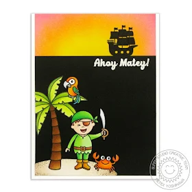 Sunny Studio Stamps Pirate Pals Pirate Ship Ahoy Matey Card by Mendi Yoshikawa