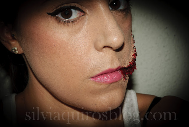 Maquillaje Halloween 10: Cara grapada, Halloween Make-up 10: Stapled face, efectos especiales, special effects, Silvia Quirós