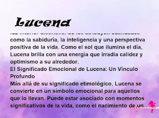 ▷ Significado del nombre Lucena