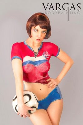 Soccer Girls Paintings Body With Colorful Sexy Paint Picture 