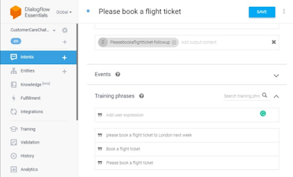 Flight ticket Intent Training phase