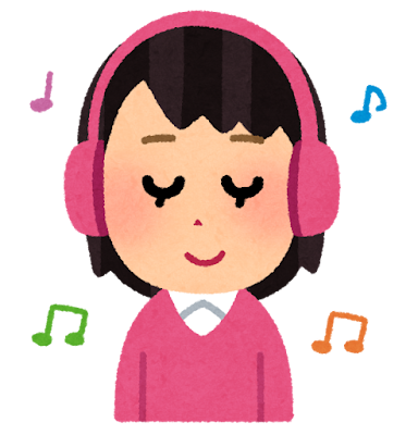 ヘッドホンで音楽を聞く人のイラスト 女性 かわいいフリー素材集 いらすとや