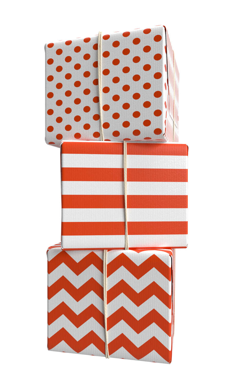 Bright Orange and White Wrapping Paper