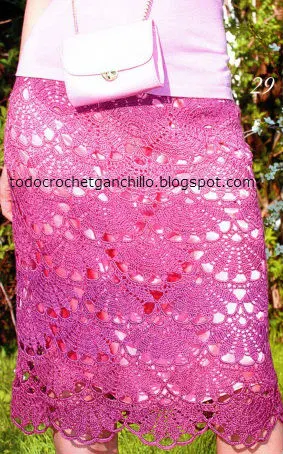 pollera de abanicos crochet