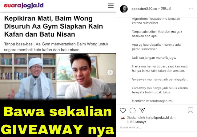 Baim Wong: Jangan Sombong! Hartamu Hanya Titipan