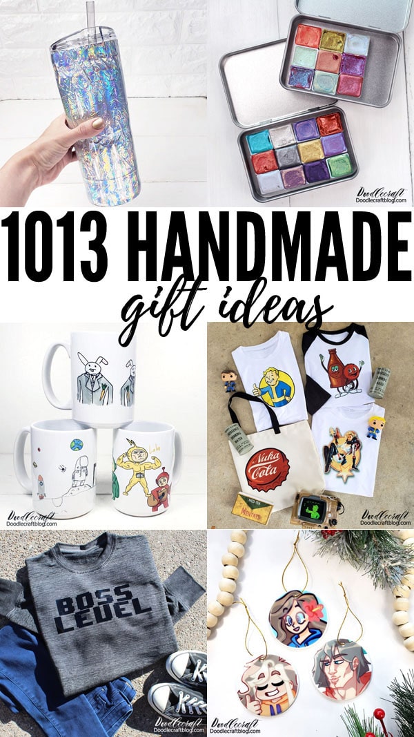 1000+ Handmade Gift Ideas!  Exactly 1013 handmade gift ideas for your holiday gift giving season!   I love handmade gifts. They are my most favorite and cherished gifts of the holiday season.   Handmade gifts really show a person that time, thought and effort went into their gift, and it makes a huge difference.   When my kids were little I overheard them say "what do you want for Christmas?" I immediately knew I needed to change the phrase to "what should I make you for Christmas?"   When they shifted the holiday to making gifts for their sibling and friends, it changed the whole entire season of Christmas.   They were so excited and couldn't wait for their siblings to see what they made them!    Change the focus of your holiday season with handmade gifts!   I've collected these throughout my 11 years of blogging, so there are over 1000 ideas--I'm sure you'll find many you love!