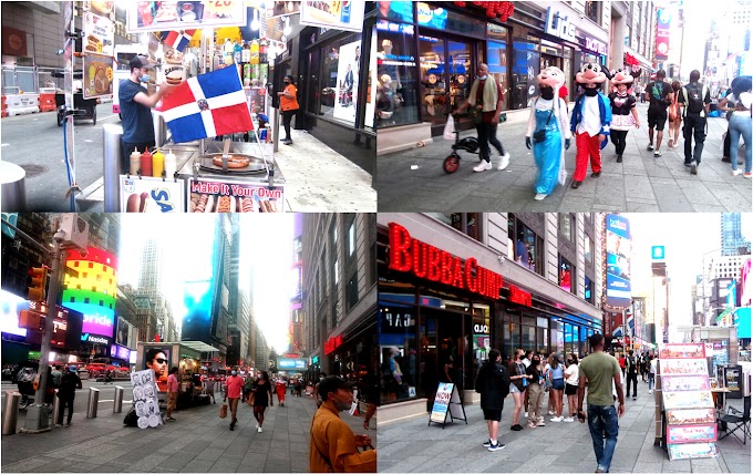 VIDEO: Bandera dominicana despunta en resurgimiento de Times Square donde miles regresan en fase post pandémica 