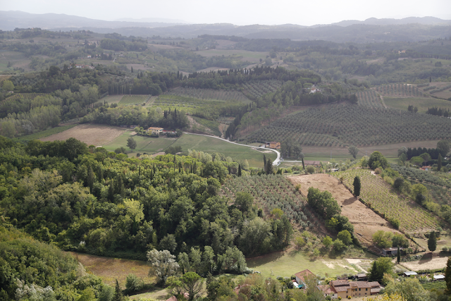 Views over Tuscan Rolling Countryside in Italy
