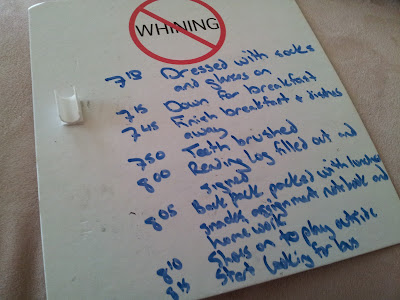 The wee ones' chores to do each morning