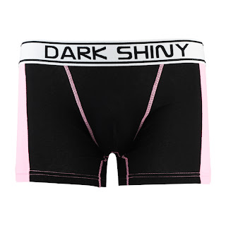 DARK SHINY（ダークシャイニー）メンズボクサーパンツ　NO.13ロゴプリント　ブラック＆ピンク　商品画像フロントの写真