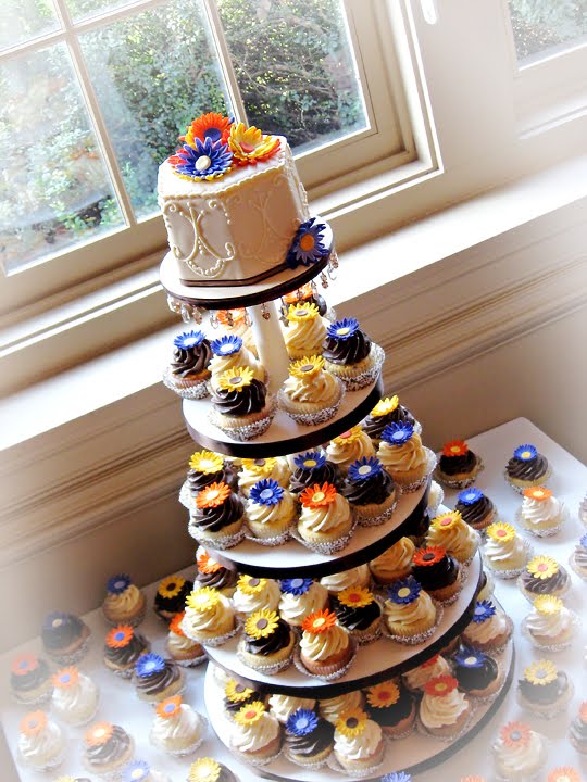 Gerbera Daisy Wedding Cupcake Tree