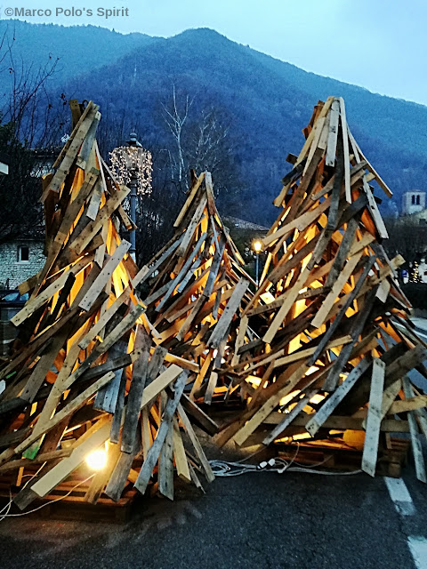 The Christmas trees on the main street