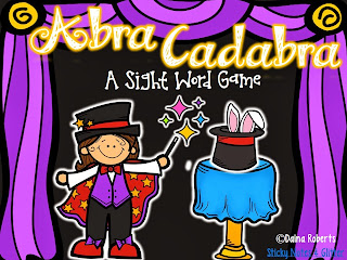 http://www.teacherspayteachers.com/Product/Abra-Cadabra-A-Sight-Word-Game-Color-AND-Black-White-First-400-Fry-Words-1034091