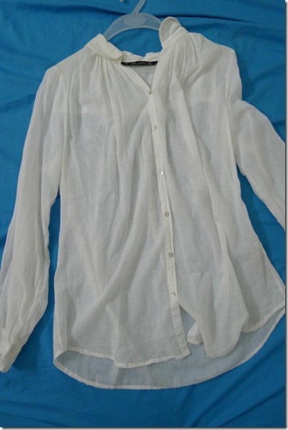 Zara white sheer blouse