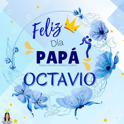 Solapín Feliz Día del Padre - Nombre Octavio para imprimir gratis