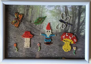 tableau à poser ou suspendre lutin dans la forêt