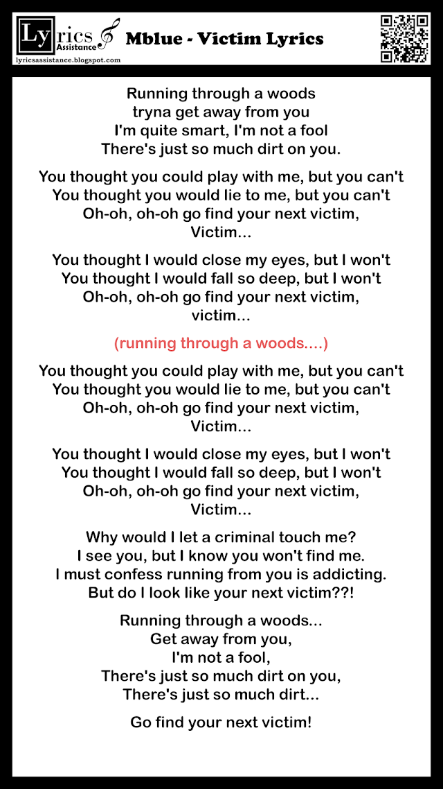 Mblue - Victim Lyrics | lyricsassistance.blogspot.com