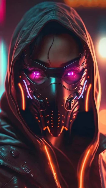 Mask Hoodie Girl iPhone Wallpaper