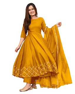 Women's  Anarkali  Regular  Rayon Kurta With Dupatta