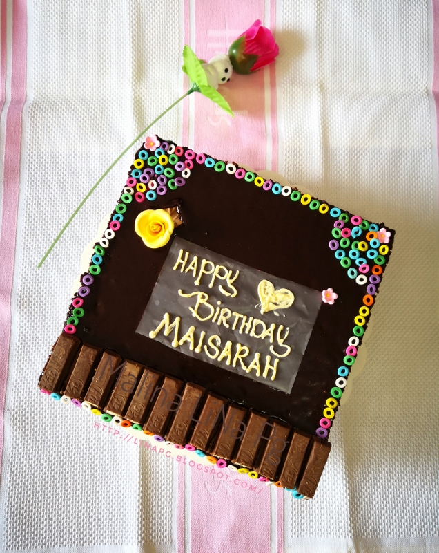 Kek Birthday Maisarah (Kek Coklat Moist) - TERATAK MUTIARA 