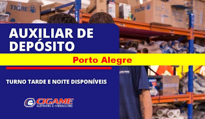 Cigame abre vagas para Auxiliar de Depósito em Porto Alegre