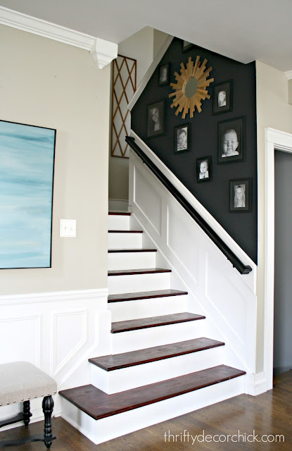 Stained wood stairs