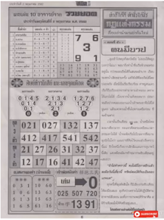 Thai Lottery 4pc First Magazine For 01 May 2019