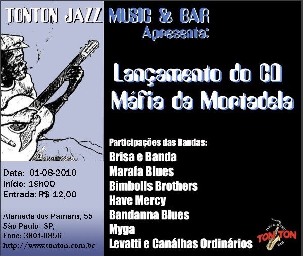 (SP)NESTE DOMINGO: SHOW DE LANÇAMENTO DO CD MÁFIA DA MORTADELA EM SÃO PAULO!