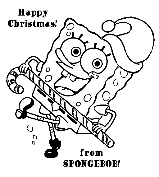this Xmas coloring page of Spongebob Squarepants. This coloring page  title=