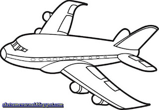 Sketsa Mewarnai Gambar Pesawat Terbang