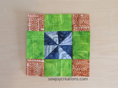 4 inch scrap block mini pinwheel quilt block