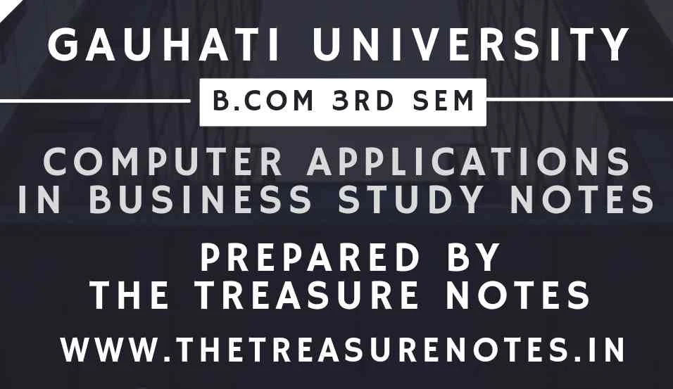 Computer Applications in Business Notes 2023 PDF [Gauhati University BCom 3rd Sem]