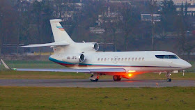 Dassault Falcon 7X Beautiful Twilight Take-Off at Bern