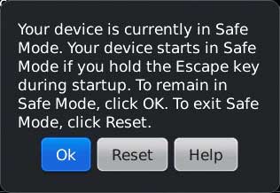 Safe Mode Pada BlackBerry.